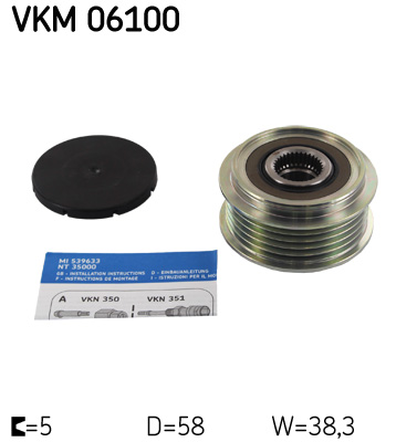 Механизм свободного хода генератора INA арт. VKM 06100